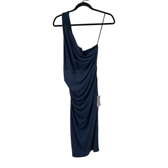 Katie May dress High Roller One shoulder blue gray size Large L DEFECT - Picture 1 of 12